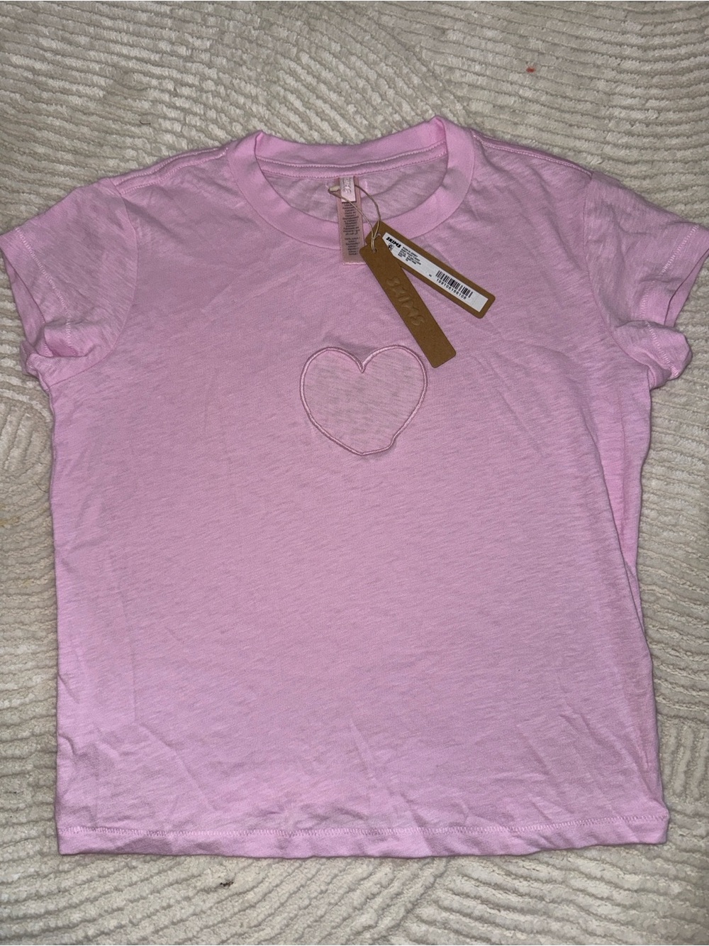 SKIMS Heart cutout limited edition Light Pink Short Sleeve Tee with Heart